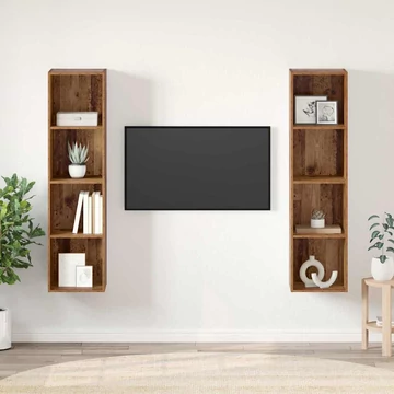 TV szekrény garnitúra 2 pcs Barna 37 x 37 x 142.5 cm Faanyag