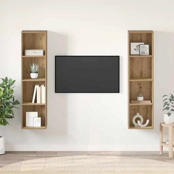 TV szekrény garnitúra 2 pcs Barna 37 x 37 x 142.5 cm Faanyag
