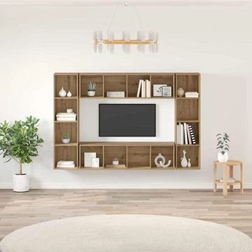 TV szekrény garnitúra 4 pcs Barna 37 x 37 x 142.5 cm Faanyag