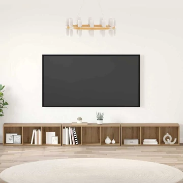 TV szekrény 3 pcs kézműves tölgy 37 x 35 x 107.5 cm Műanyag Fa
