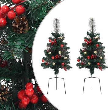 2 db PVC járda melletti műkarácsonyfa 76 cm