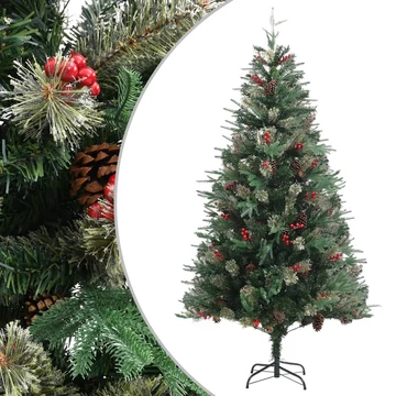 Zöld karácsonyfa fenyőtobozokkal 195 cm