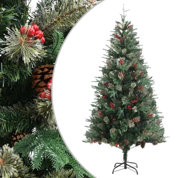 Zöld karácsonyfa fenyőtobozokkal 225 cm