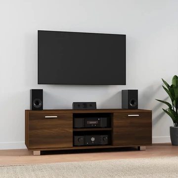 Barna tölgy színű szerelt fa TV-szekrény 120 x 40,5 x 35 cm