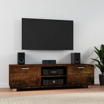 Füstös tölgy színű szerelt fa TV-szekrény 140 x 40,5 x 35 cm