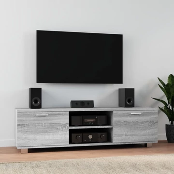 Szürke sonoma színű szerelt fa TV-szekrény 140 x 40,5 x 35 cm