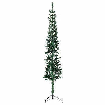 Zöld vékony fél műkarácsonyfa állvánnyal 120 cm
