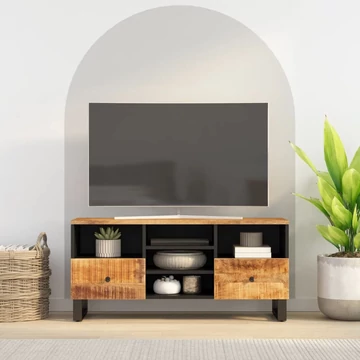 Tömör mangó- és szerelt fa TV-szekrény 100 x 33 x 46 cm