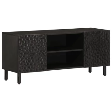 Fekete tömör mangófa TV-szekrény 105 x 33 x 46 cm