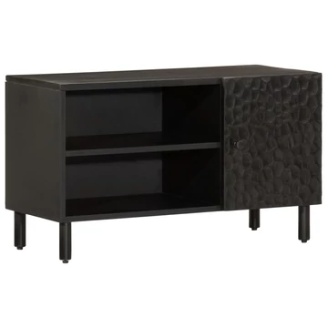 Fekete tömör mangófa TV-szekrény 80 x 31 x 46 cm