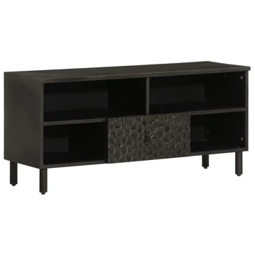 Fekete tömör mangófa TV-szekrény 100 x 33 x 46 cm