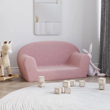 2-személyes rózsaszín puha plüss gyerekkanapé