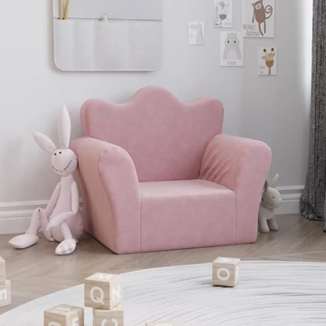 Rózsaszín puha plüss gyerekkanapé