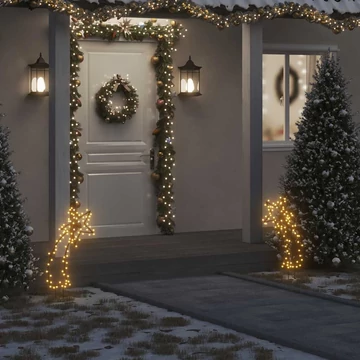 Karácsonyi hullócsillag fénydekoráció cövekkel 80 LED 62 cm