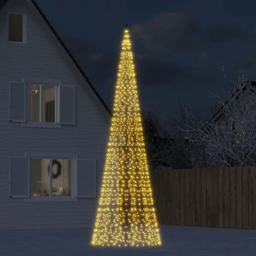 Meleg fehér LED karácsonyfa zászlórúdra 1534 LED 500 cm