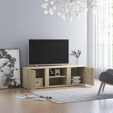 Sonoma tölgy színű szerelt fa TV-szekrény 120 x 34 x 37 cm