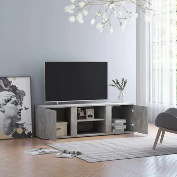 Betonszürke szerelt fa TV-szekrény 120 x 34 x 37 cm