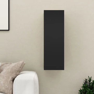 Fekete szerelt fa TV-szekrény 30,5 x 30 x 90 cm