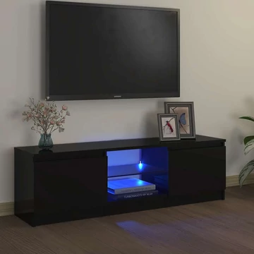 Fekete TV-szekrény LED lámpákkal 120 x 30 x 36 cm