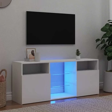 Fehér TV-szekrény LED lámpákkal 120 x 30 x 50 cm