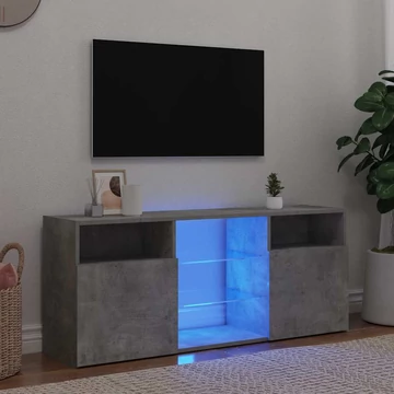 Szürke TV-szekrény LED-világítással 120 x 30 x 50 cm