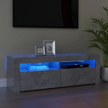 Betonszürke TV-szekrény LED-világítással 120 x 35 x 40 cm