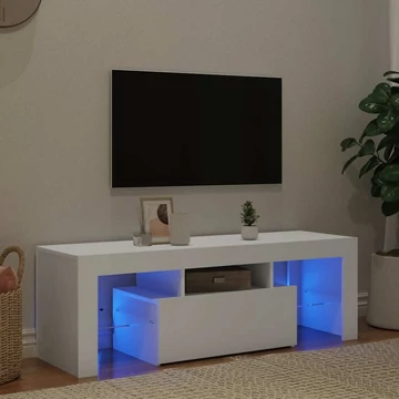 Fehér TV-szekrény LED-lámpákkal 120 x 35 x 40 cm