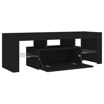 Fekete TV-szekrény LED-világítással 120 x 35 x 40 cm