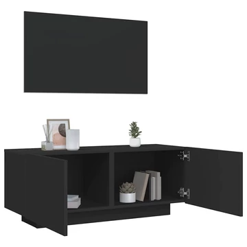 Fekete szerelt fa TV-szekrény 100 x 35 x 40 cm