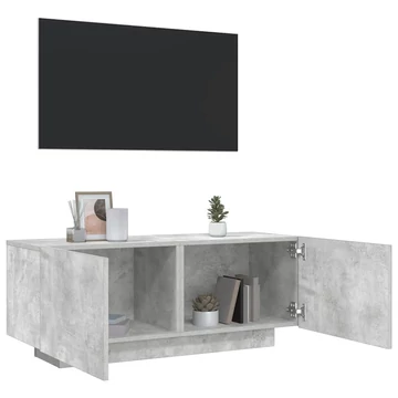Betonszürke szerelt fa TV-szekrény 100x35x40 cm