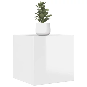 2 db magasfényű fehér falra szerelhető TV-szekrény 30,5x30x30cm