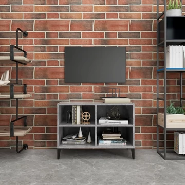 Betonszürke TV-szekrény fémlábakkal 69,5 x 30 x 50 cm