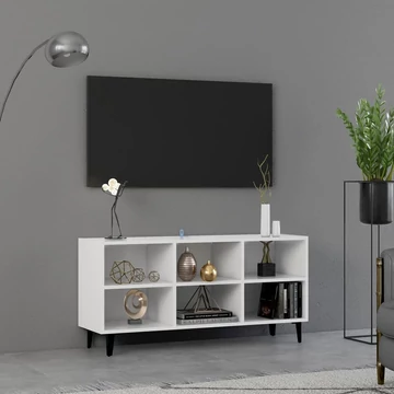 Fehér TV-szekrény fémlábakkal 103,5 x 30 x 50 cm