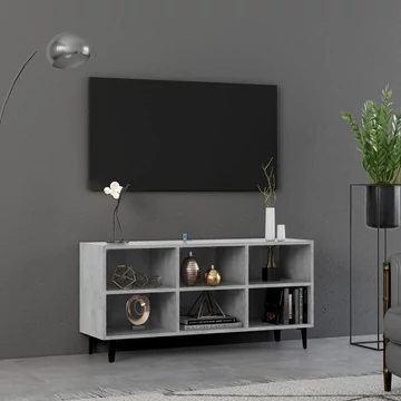 Betonszürke TV-szekrény fémlábakkal 103,5 x 30 x 50 cm