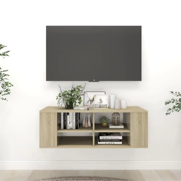 Sonoma tölgy szerelt fa falra szerelhető TV-szekrény