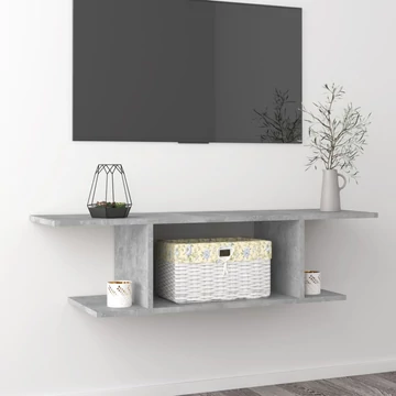 Betonszürke falra szerelhető TV-szekrény 103 x 30 x 26,5 cm
