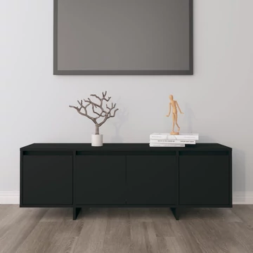 Fekete szerelt fa fali TV-szekrény 120x30x40,5 cm