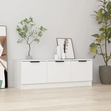 Fehér szerelt fa TV-szekrény 102 x 35 x 36,5 cm