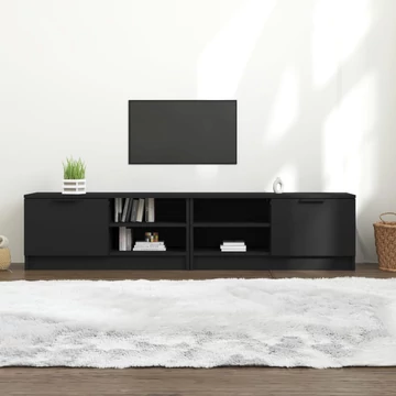 2 db fekete szerelt fa TV-szekrény 80 x 35 x 36,5 cm