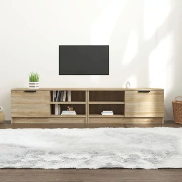 2 db sonoma-tölgy színű szerelt fa TV-szekrény 80x35x36,5 cm