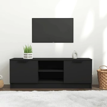 Fekete szerelt fa TV-szekrény 102 x 35 x 36,5 cm