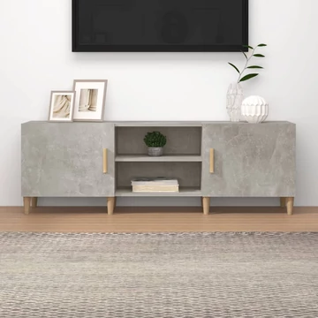 Betonszürke szerelt fa TV-szekrény 150 x 30 x 50 cm