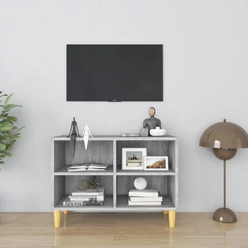 Szürke sonoma színű TV-szekrény tömör falábakkal 69,5x30x50 cm