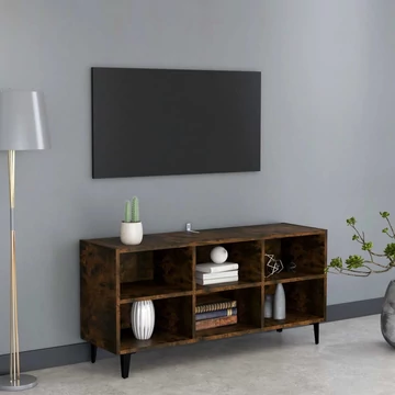 Füstös tölgy színű TV-szekrény fémlábakkal 103,5 x 30 x 50 cm