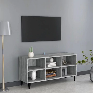 Szürke sonoma színű TV-szekrény fémlábakkal 103,5 x 30 x 50 cm