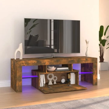 Füstös tölgy színű TV-szekrény LED-világítással 120x35x40 cm