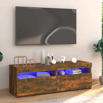 Füstös tölgy színű TV-szekrény LED-ekkel 120x35x40 cm