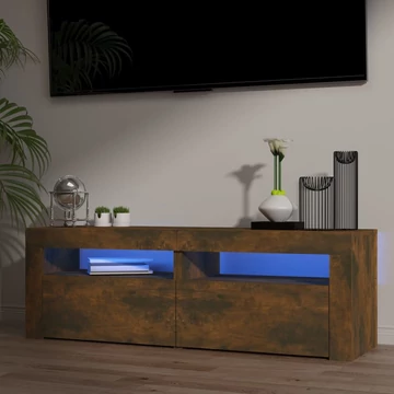 Füstös tölgy színű TV-szekrény LED-ekkel 120 x 35 x 40 cm