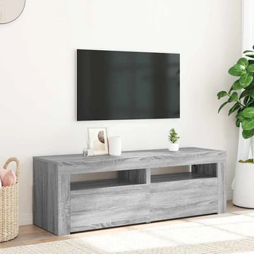 Szürke sonoma színű TV-szekrény LED-lámpákkal 120 x 35 x 40 cm