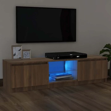 Barna tölgyszínű TV-szekrény LED-lámpákkal 120x30x36 cm